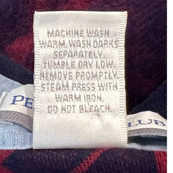 Vtg '90s Penguin Club Burgundy & Blue All Over Design Long Sleeve Polo Shirt XL - Picture 9 of 9